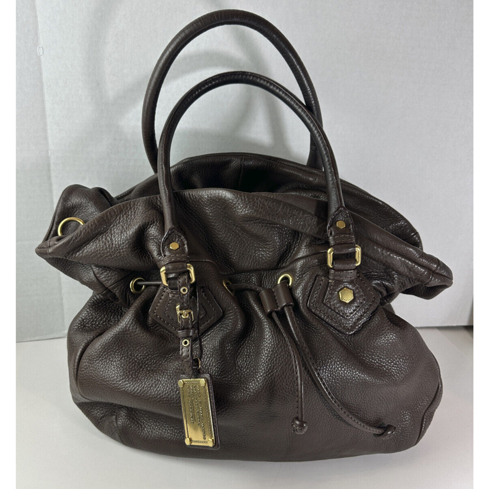 Marc by Marc Jacobs Classic Q Pebbled Leather Drawstring Satchel Bucket Bag - Picture 2 of 16